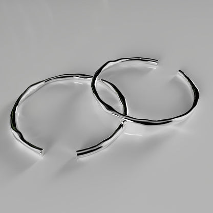 Adjustable Chunky Silver-tone Irregular Bracelet
