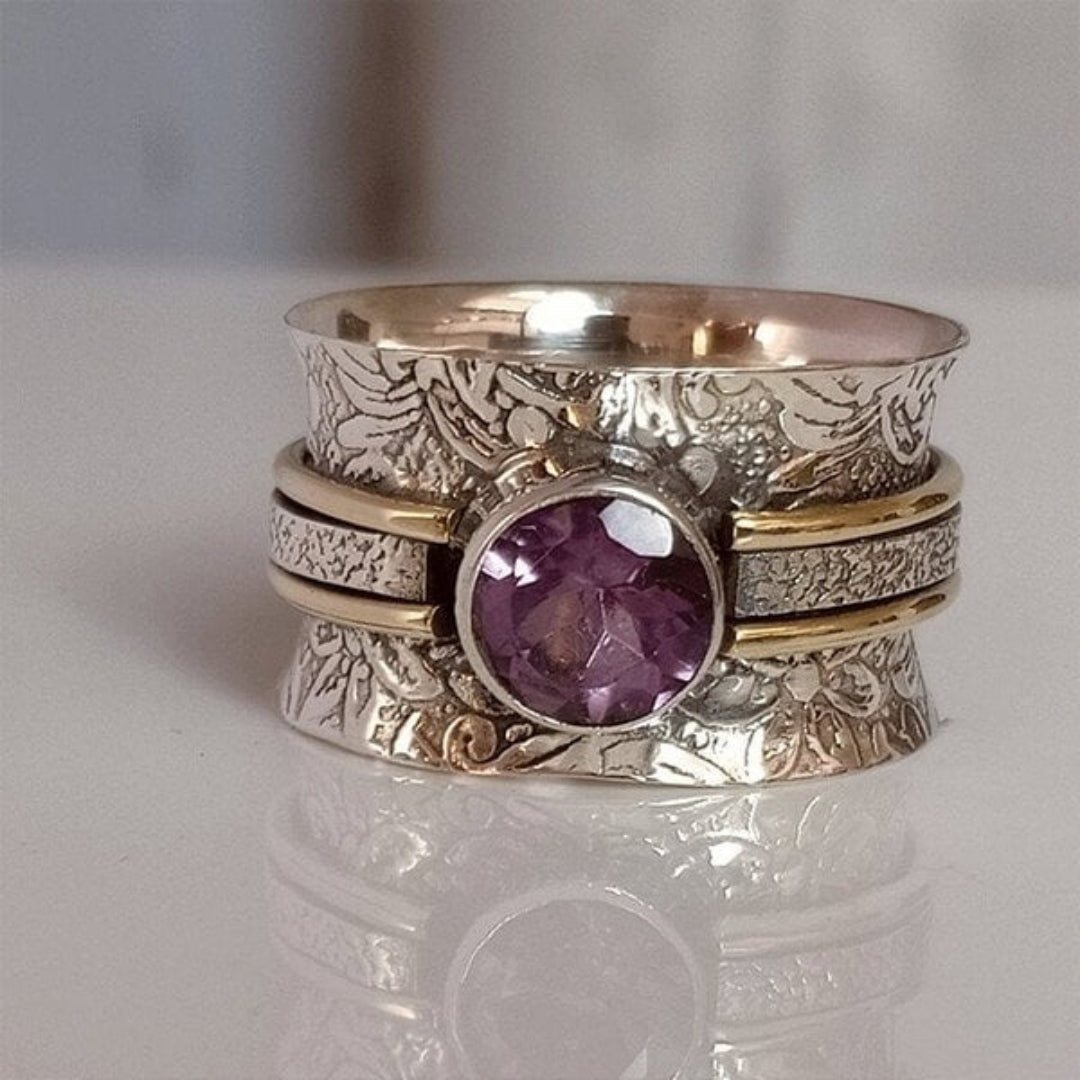 Bohemian meditation crystal ring