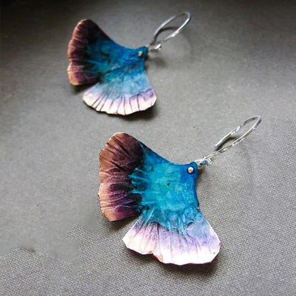 Bohemian Silver-tone blue butterfly earrings