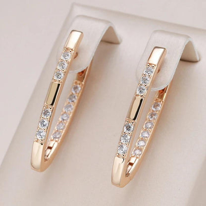 Elegant golden cubic zirconia earrings