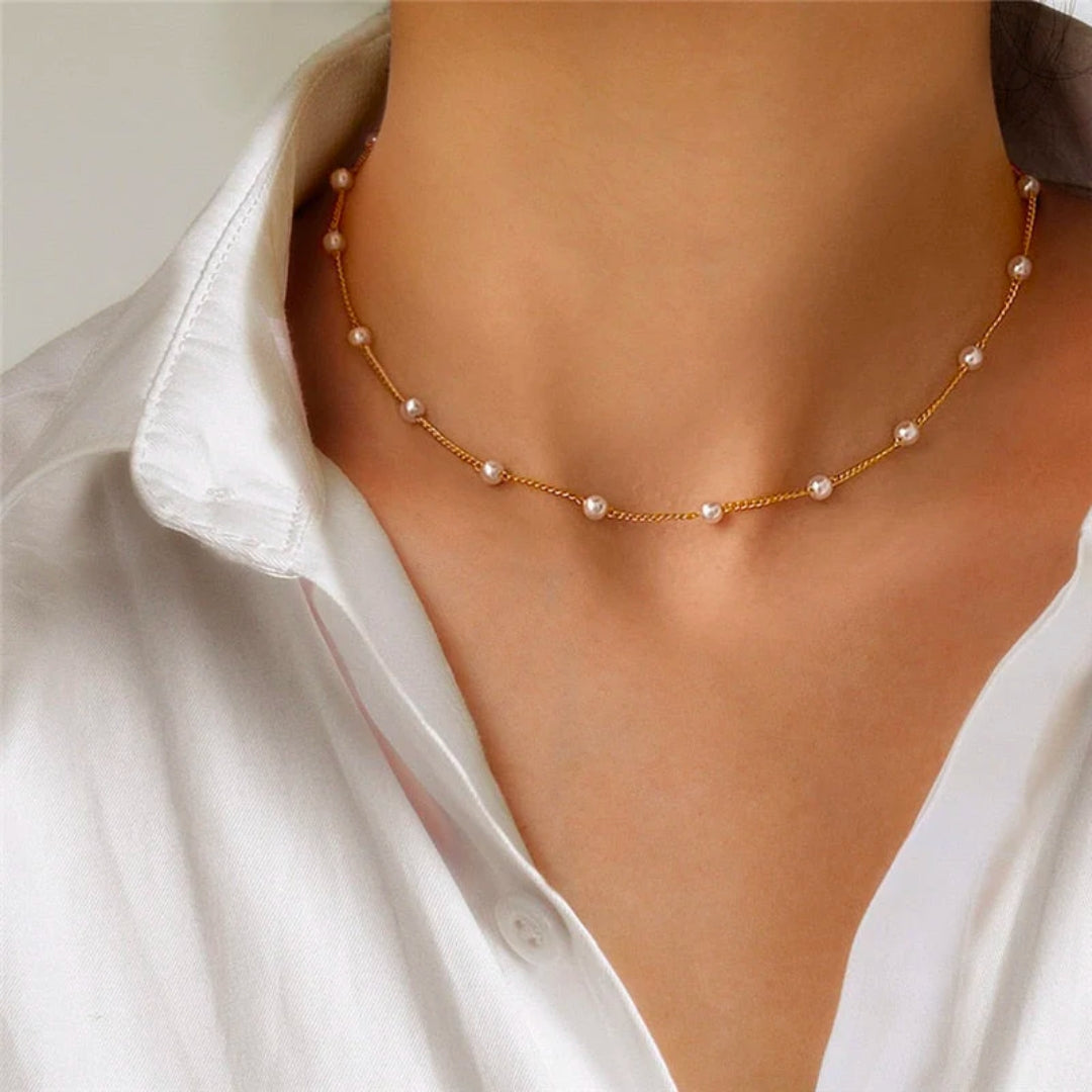 Gold-tone Small Bead Necklace