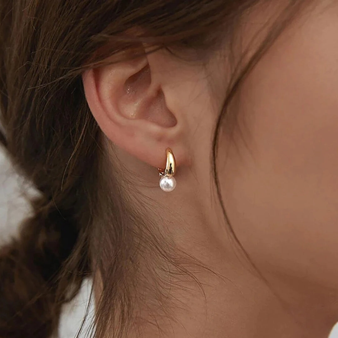 Small Gold-tone Bead Earrings