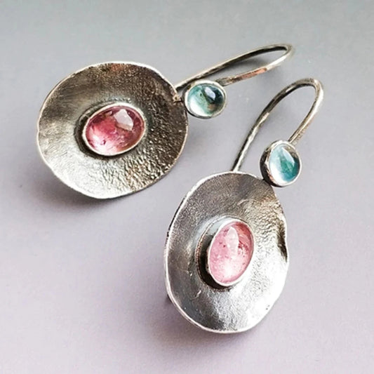 Vintage Bicolour Silver-tone Earrings