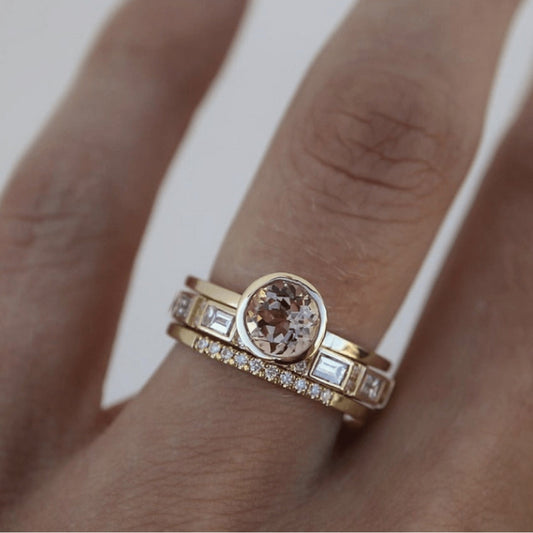 Vintage Ring with Golden Zirconium