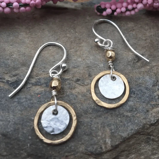 Vintage golden and Silver-tone earrings