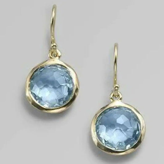 Vintage double-set blue crystal earrings