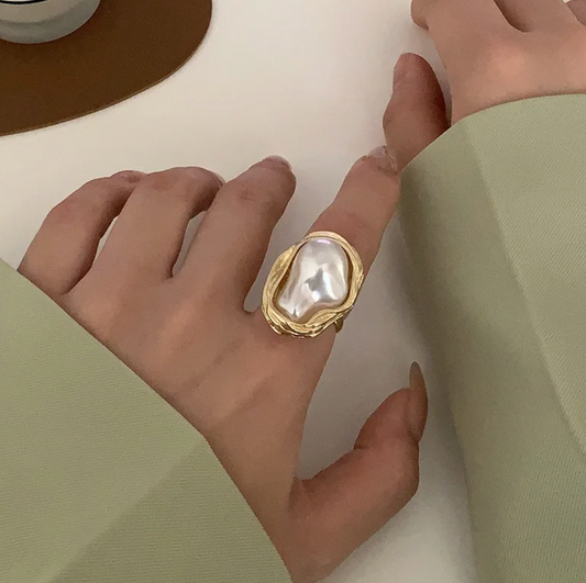 Gold-tone Sea Bead Ring