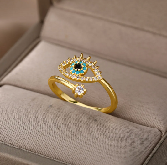 Gold-tone Evil Eye Ring