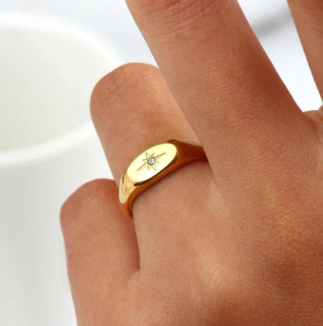 Gold-tone Polar Star Ring