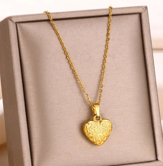 Gold-tone Maya Heart Necklace