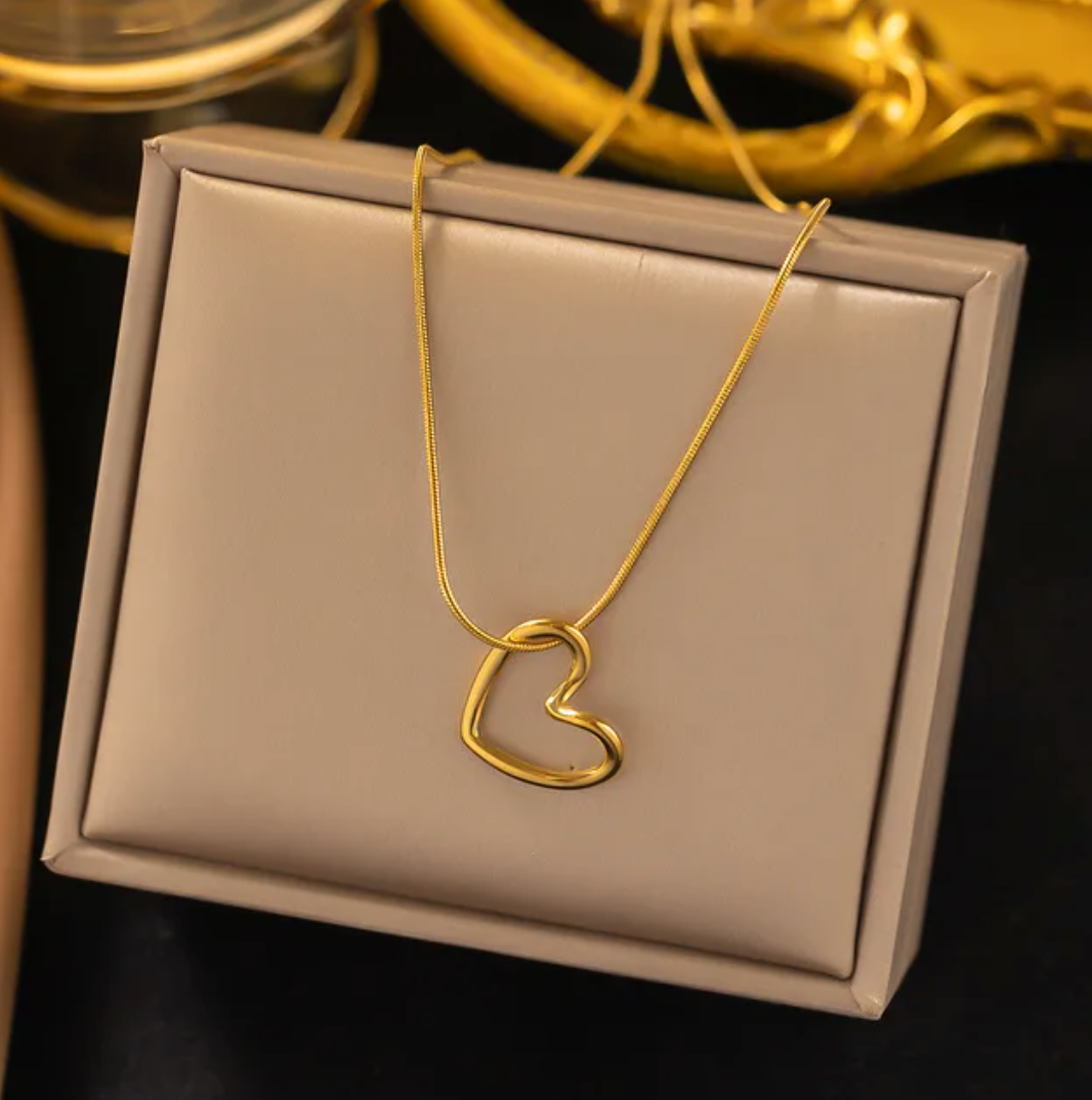 Gold-tone Minimalist Heart Necklace