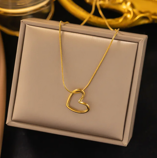 Gold-tone Minimalist Heart Necklace