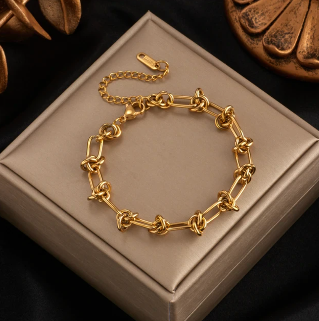 Gold-tone Modernist Chain Bracelet
