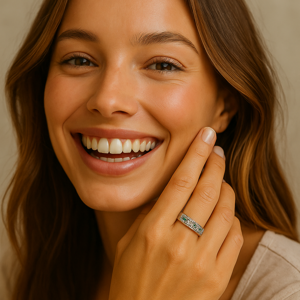 Vintage colourful golden ring