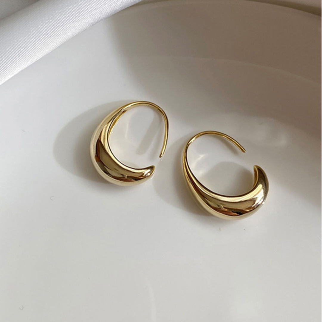 Sparkling Gold-tone Modernist Earrings