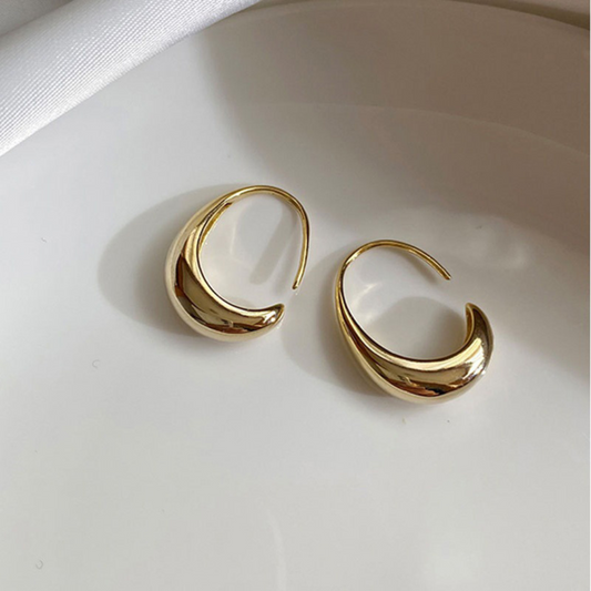Sparkling Gold-tone Modernist Earrings