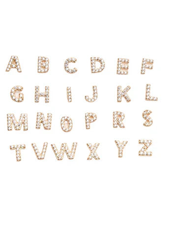 Initial Earring 1pc | Gold-tone