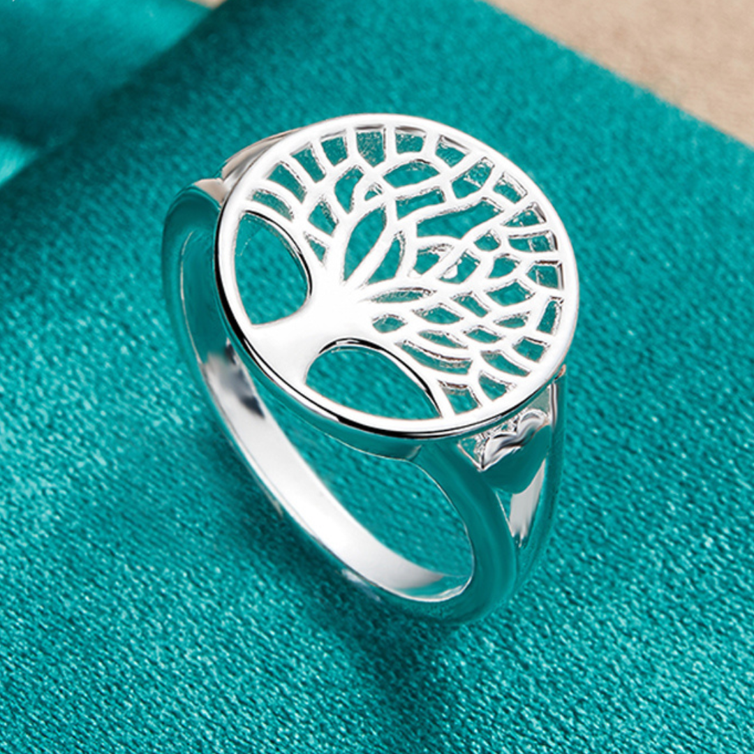 Silver-tone Tree of Life Ring