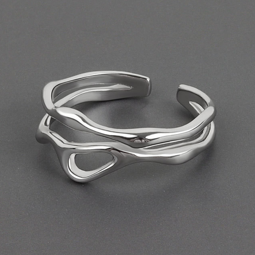 Adjustable Silver-tone Tree Branch Ring
