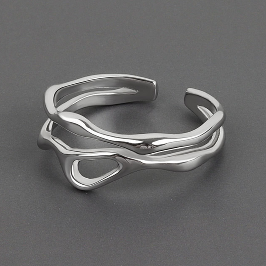 Adjustable Silver-tone Tree Branch Ring