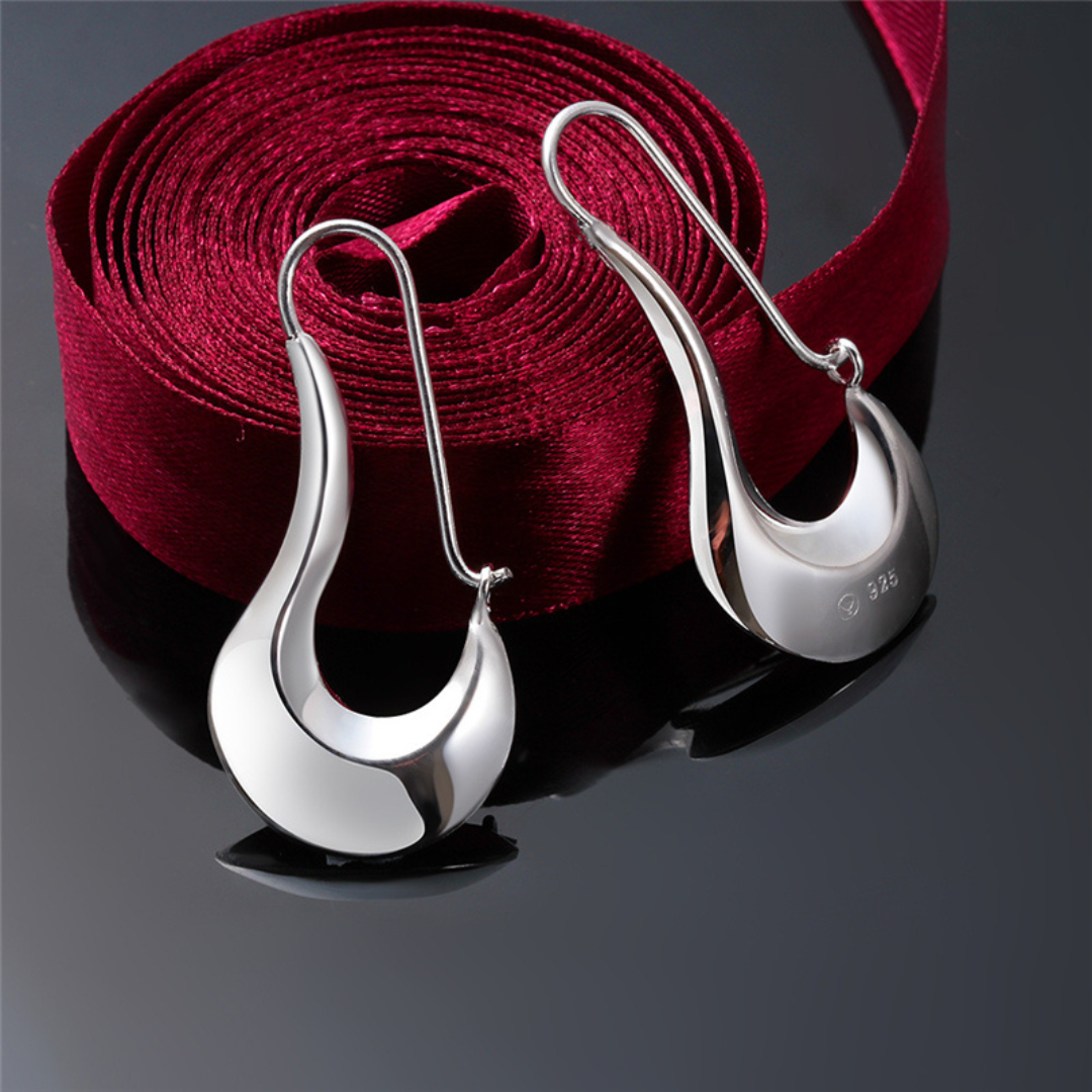 Polished Silver-tone Modernist Earrings
