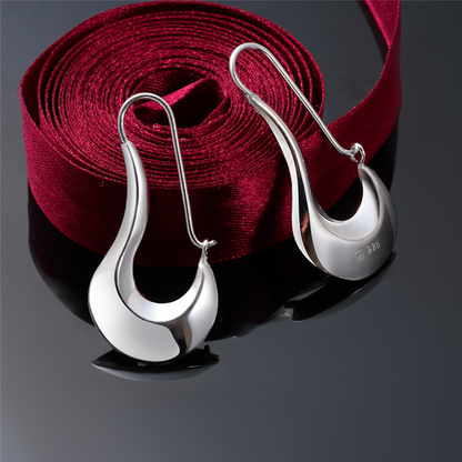 Polished Silver-tone Modernist Earrings