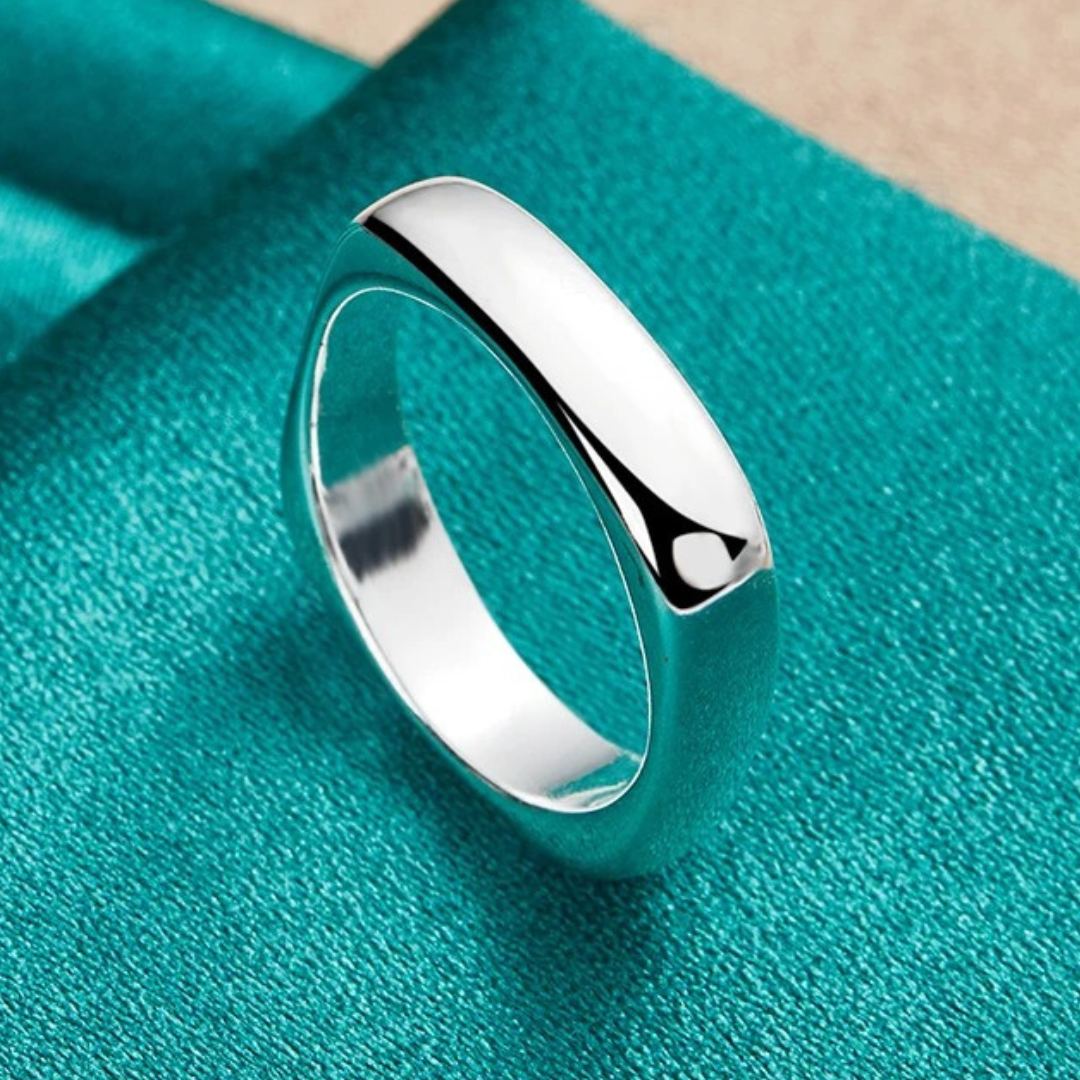 Adjustable Simple Square Silver-tone Ring