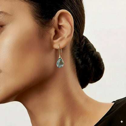 Gold-tone and Silver-Tone Drop Crystal Earrings