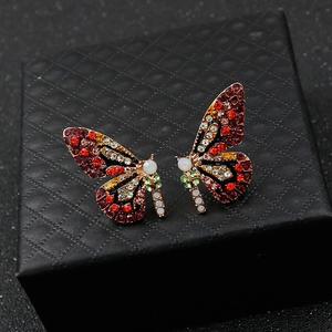 Limited edition butterfly earrings with double-set cubic zirconia