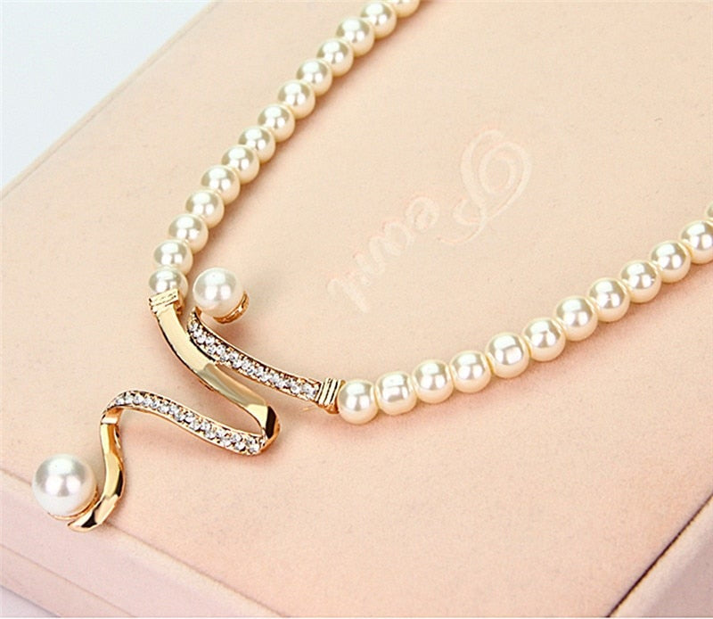 Bead Necklace + Earrings Set