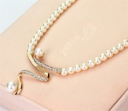 Bead Necklace + Earrings Set