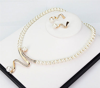 Bead Necklace + Earrings Set