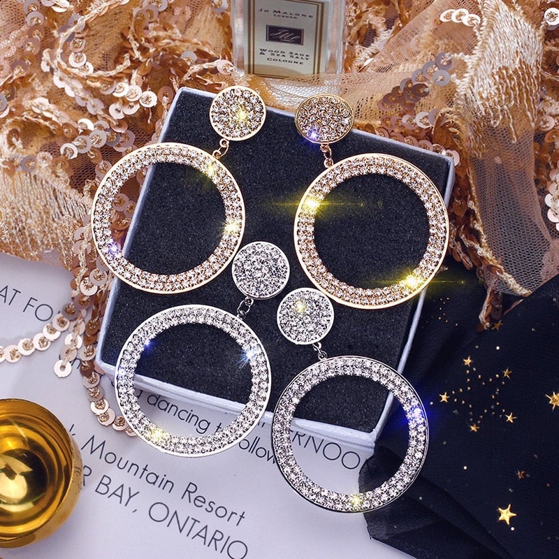 Gold-tone and Silver-Tone Cubic Zirconia Earrings