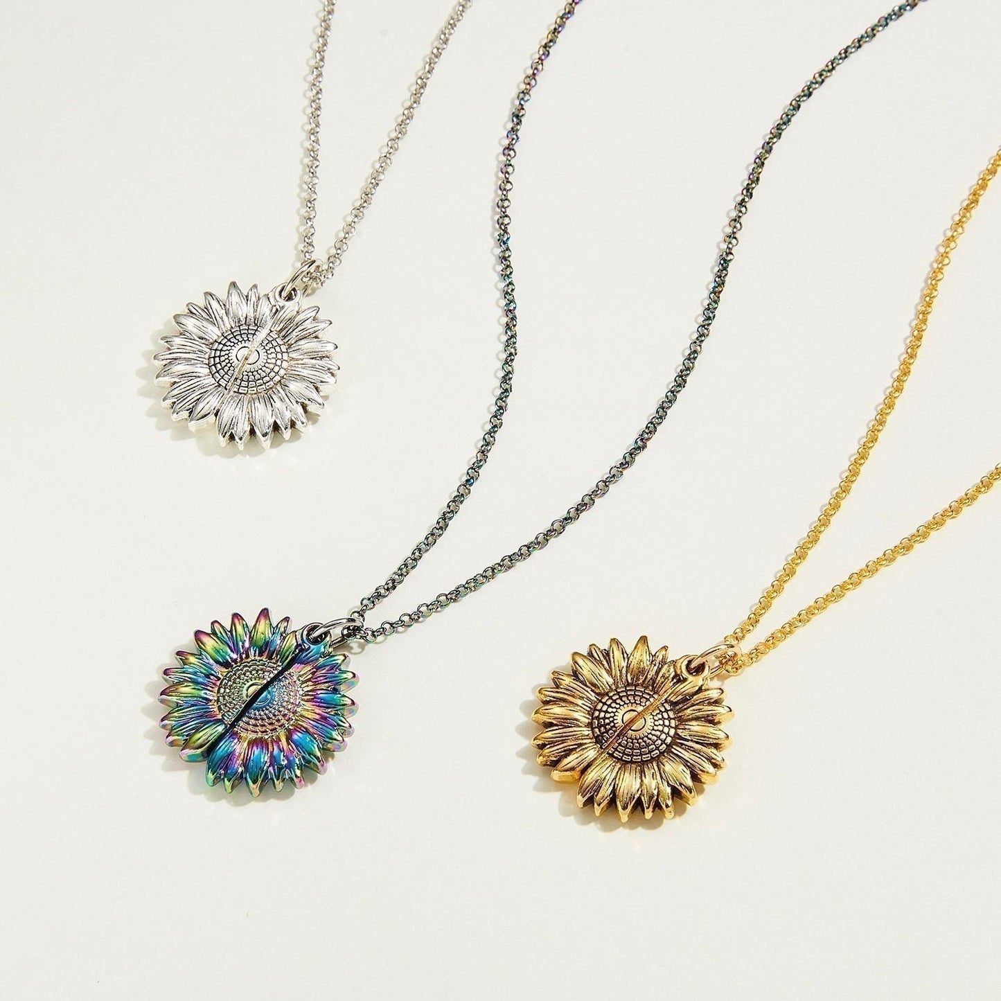 Silver-tone Sunflower Pendant