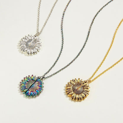 Silver-tone Sunflower Pendant