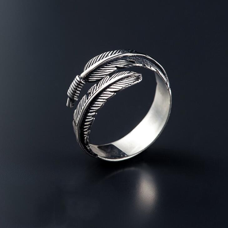 Vintage Silver-tone Feather Ring