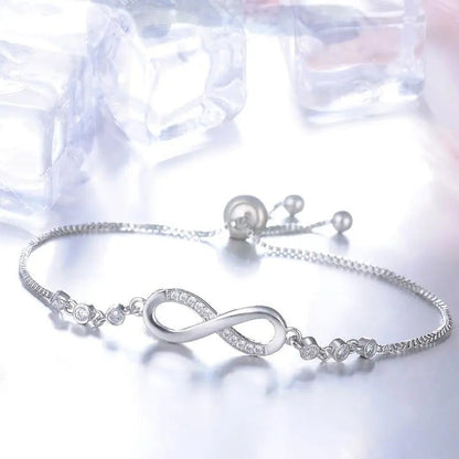 Adjustable Silver-tone Infinity Bracelet