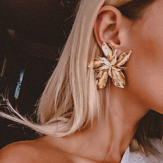 Gold-tone Lucky Flower Earrings