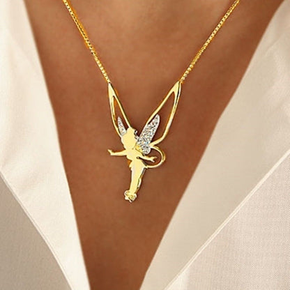 Silver-tone and Gold-tone Lucky Fairy Necklace