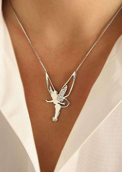 Silver-tone and Gold-tone Lucky Fairy Necklace