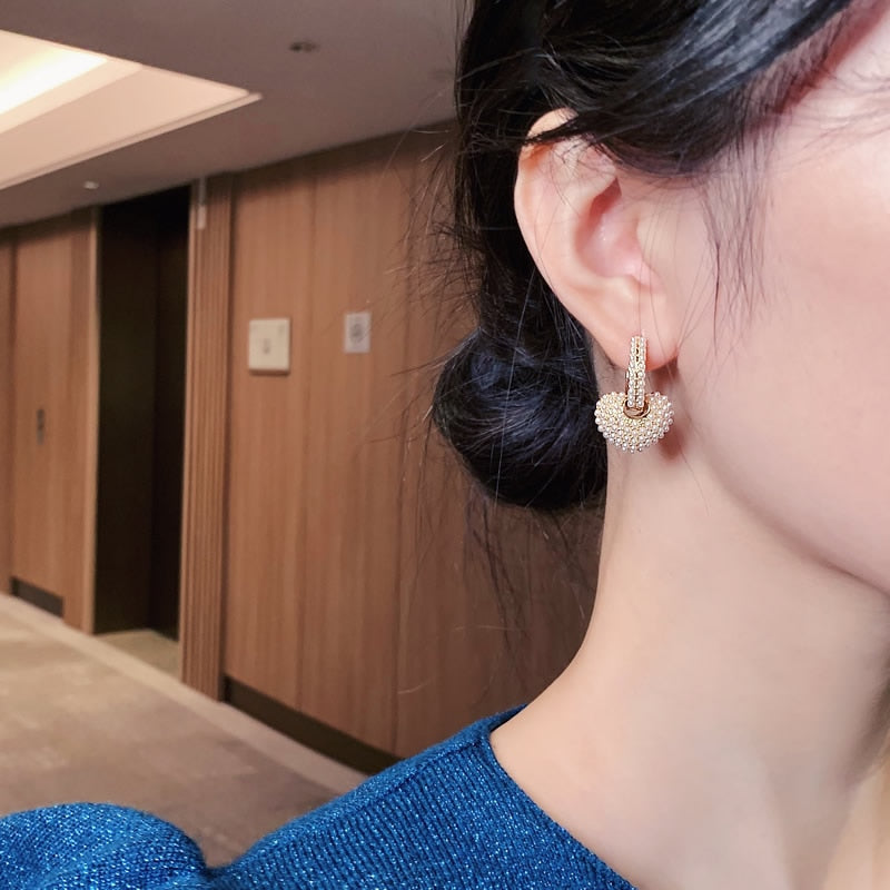 Gold-tone Love Bead Earrings