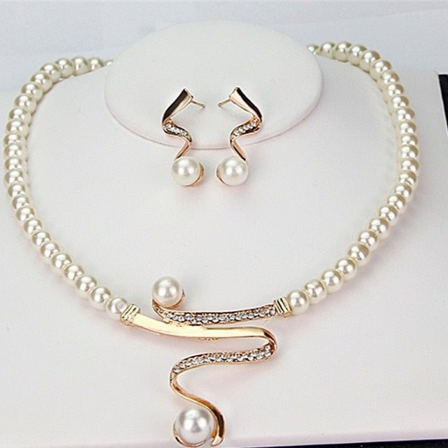 Bead Necklace + Earrings Set