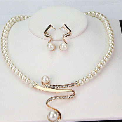 Bead Necklace + Earrings Set