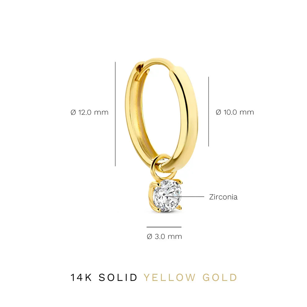 Larmes de Lune Stone Hoop Earrings | Gold-tone