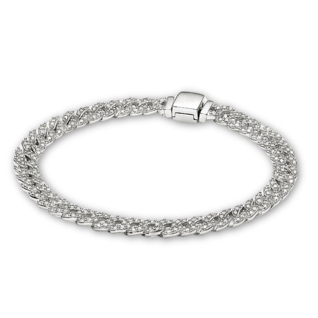 Pavé Cuban Bracelet | Gold-tone