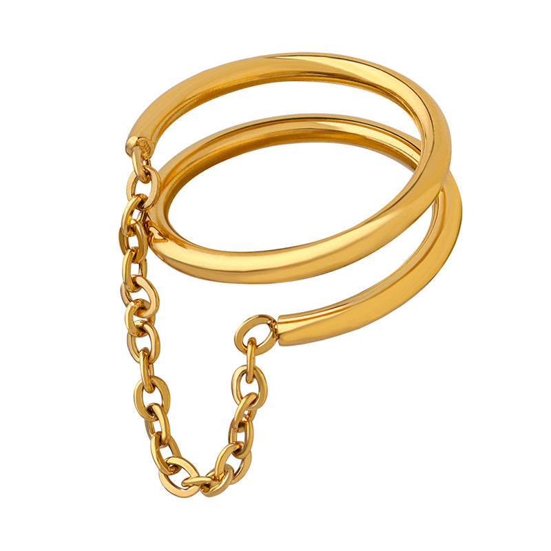 Magnifique Twisted Chain Gold-tone Ring