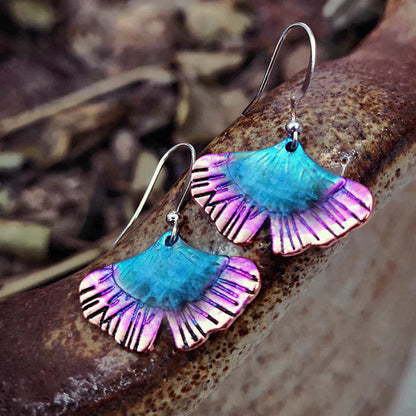 Bohemian Silver-tone blue butterfly earrings