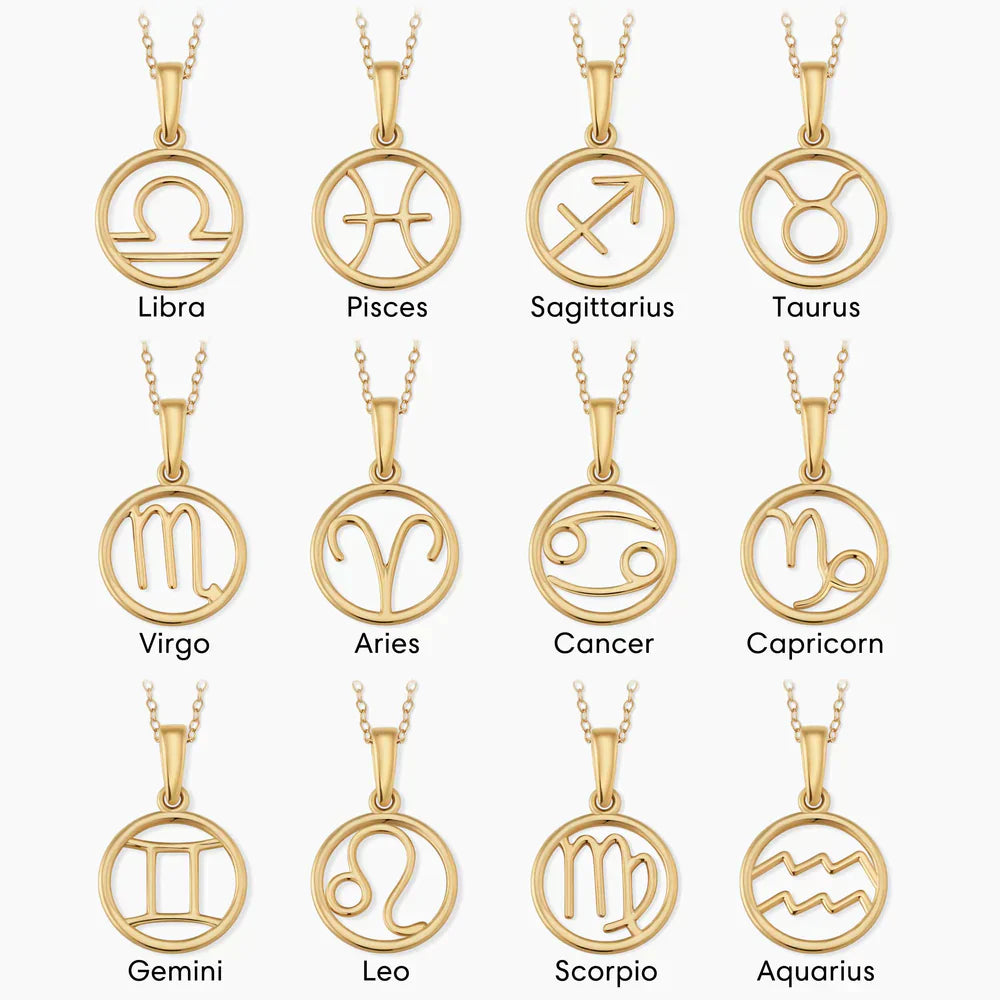 Zodiac Sign Necklace | Gold-tone