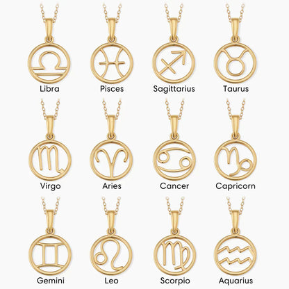 Zodiac Sign Necklace | Gold-tone