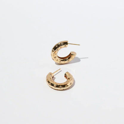 Cosmic Hoop Earrings | Gold-tone